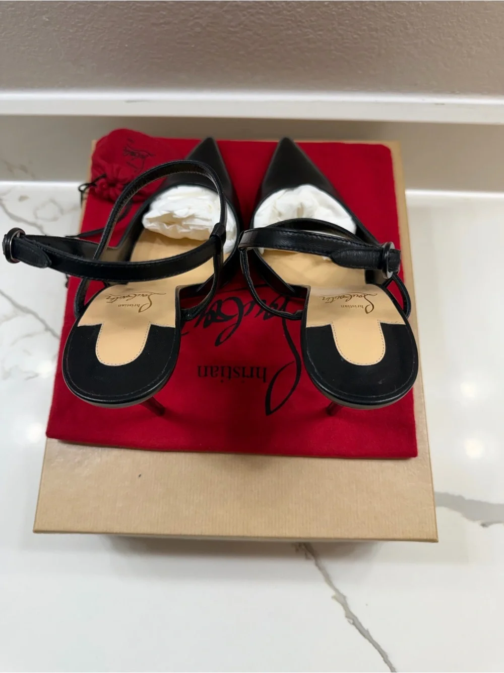 Christian Louboutin Jenlove 100mm Black Kid Leather Pumps – Brand New